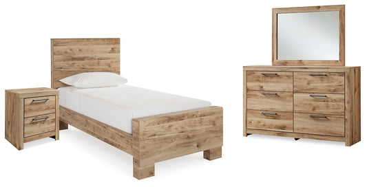 Hyanna Twin Panel Bed, Dresser, Mirror and Nightstand