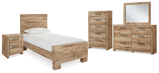 Hyanna Twin Panel Bed, Dresser, Mirror, Chest and Nightstand