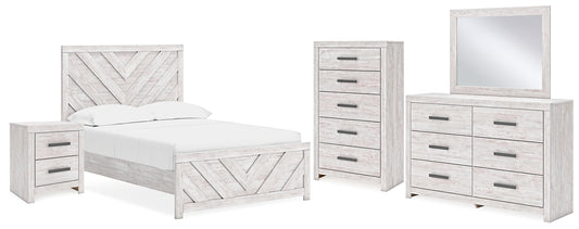 Cayboni Full Panel Bed, Dresser, Mirror, Chest and Nightstand