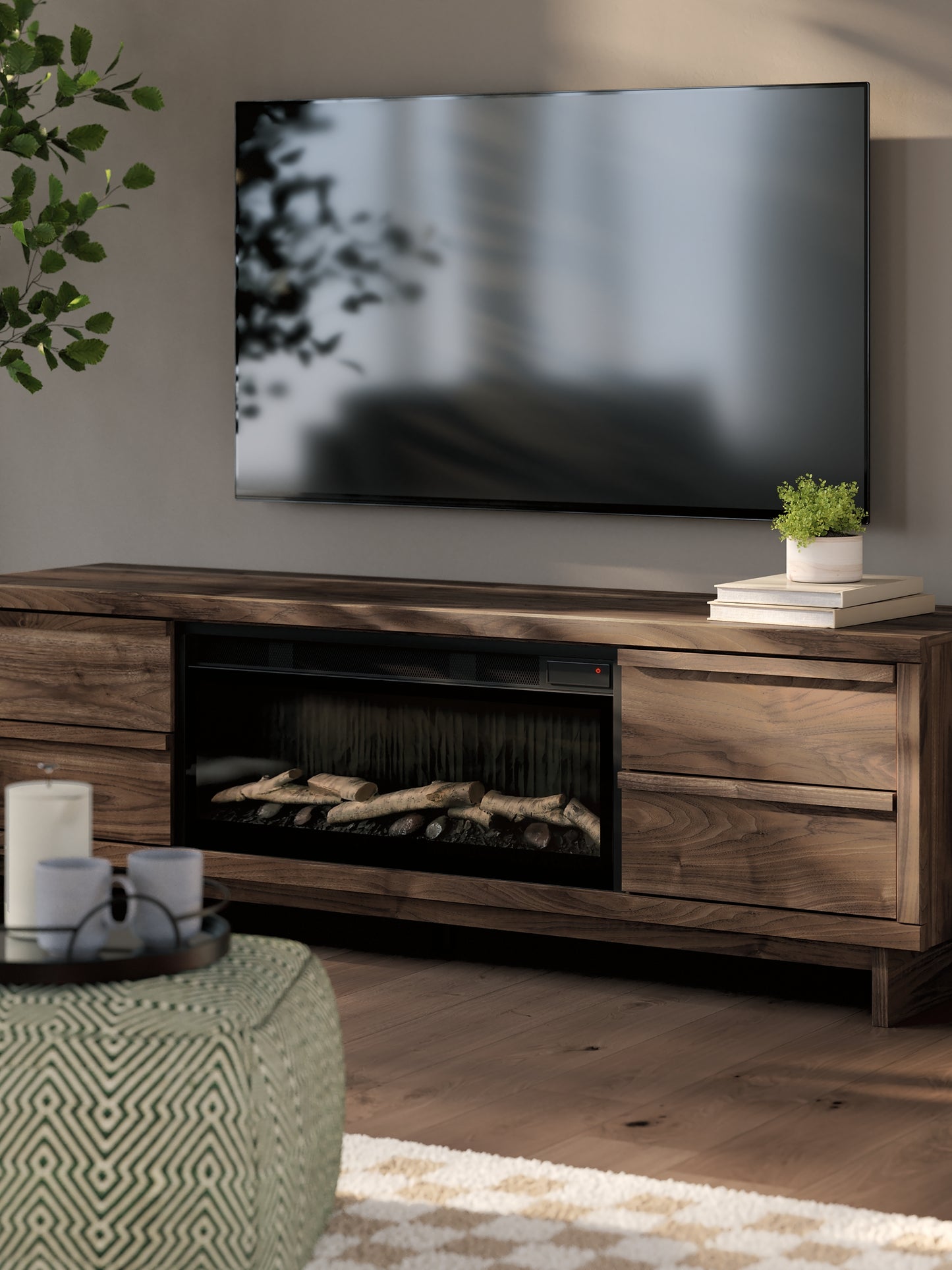 Zadilyn 72" TV Stand with Electric Fireplace