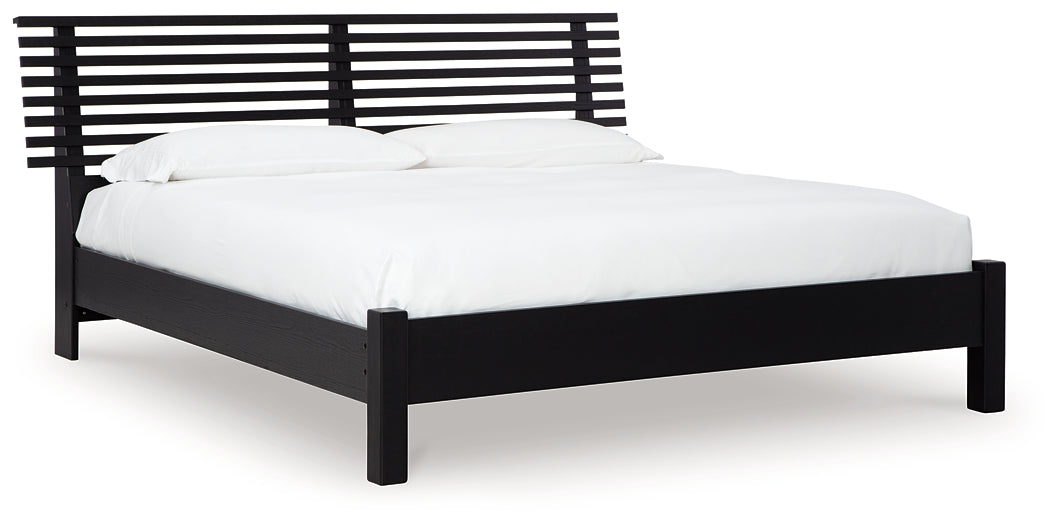 Danziar King Slat Panel Bed, Dresser and Mirror