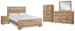 Hyanna King Panel Bed, Dresser, Mirror, Chest and Nightstand