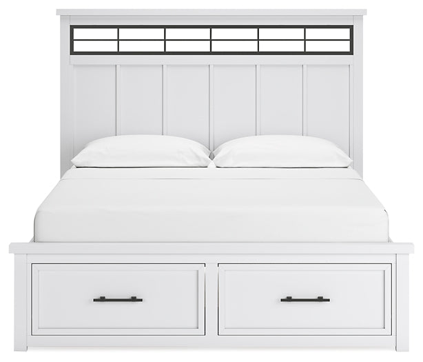 Ashbryn California King Panel Storage Bed, Dresser, Mirror, Chest and Nightstand