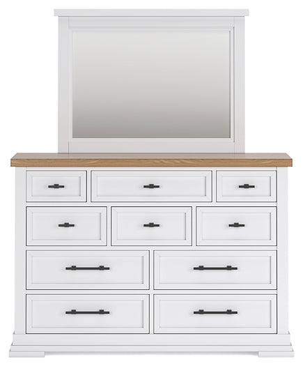 Ashbryn King Panel Storage Bed, Dresser, Mirror, Chest and Nightstand