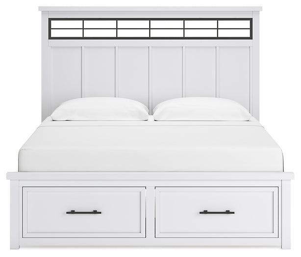 Ashbryn King Panel Storage Bed, Dresser, Mirror, Chest and Nightstand
