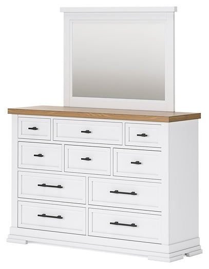 Ashbryn California King Panel Storage Bed, Dresser, Mirror and Nightstand