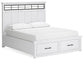 Ashbryn California King Panel Storage Bed, Dresser, Mirror and Nightstand