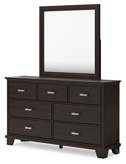 Covetown King Panel Bed, Dresser, Mirror, Chest and Nightstand