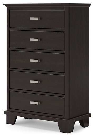Covetown King Panel Bed, Dresser, Mirror, Chest and Nightstand