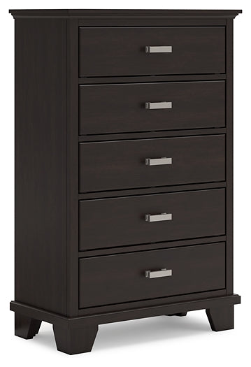 Covetown King Panel Bed, Dresser, Mirror, Chest and Nightstand