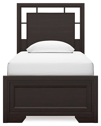 Covetown Twin Panel Bed, Dresser, Mirror, Chest and Nightstand