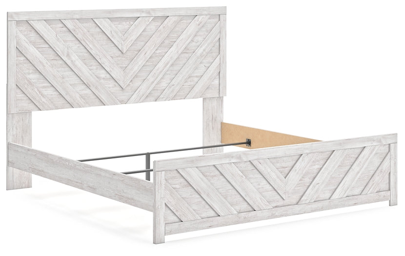 Cayboni King Panel Bed, Dresser, Mirror, Chest and Nightstand