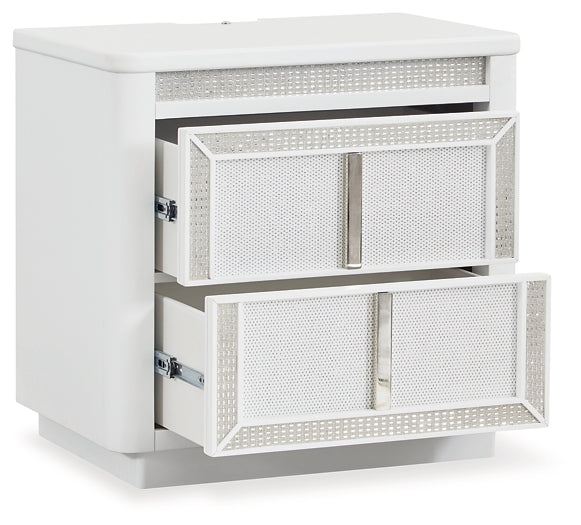 Chalanna Queen Upholstered Storage Bed, Dresser, Mirror, Chest and Nightstand