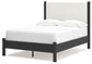 Cadmori Full Upholstered Panel Bed, Dresser and Mirror