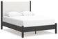 Cadmori Queen Upholstered Panel Bed, Dresser, Mirror and Nightstand