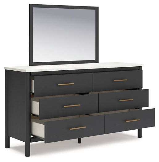 Cadmori Full Upholstered Panel Bed, Dresser, Mirror and Nightstand