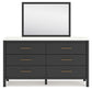 Cadmori Full Upholstered Panel Bed, Dresser, Mirror and Nightstand