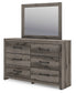 Graystorm Full Panel Bed with Storage, Dresser, Mirror and Nightstand