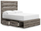 Graystorm Full Panel Bed with Storage, Dresser, Mirror and Nightstand