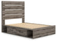 Graystorm Full Panel Bed with Storage, Dresser and Mirror