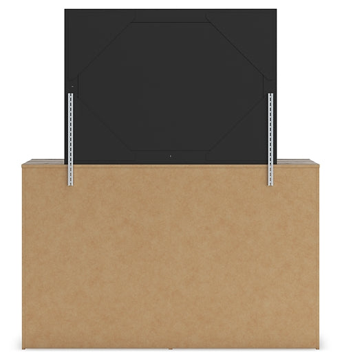 Graystorm Twin Panel Bed with Storage, Dresser and Mirror