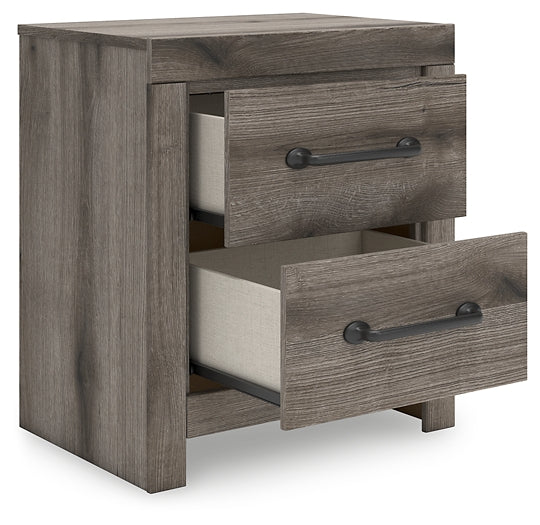 Graystorm Twin Panel Bed with Storage, Dresser, Mirror and Nightstand