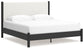 Cadmori King Upholstered Panel Bed, Dresser, Mirror and Nightstand