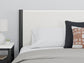 Cadmori King Upholstered Panel Bed, Dresser, Mirror and Nightstand