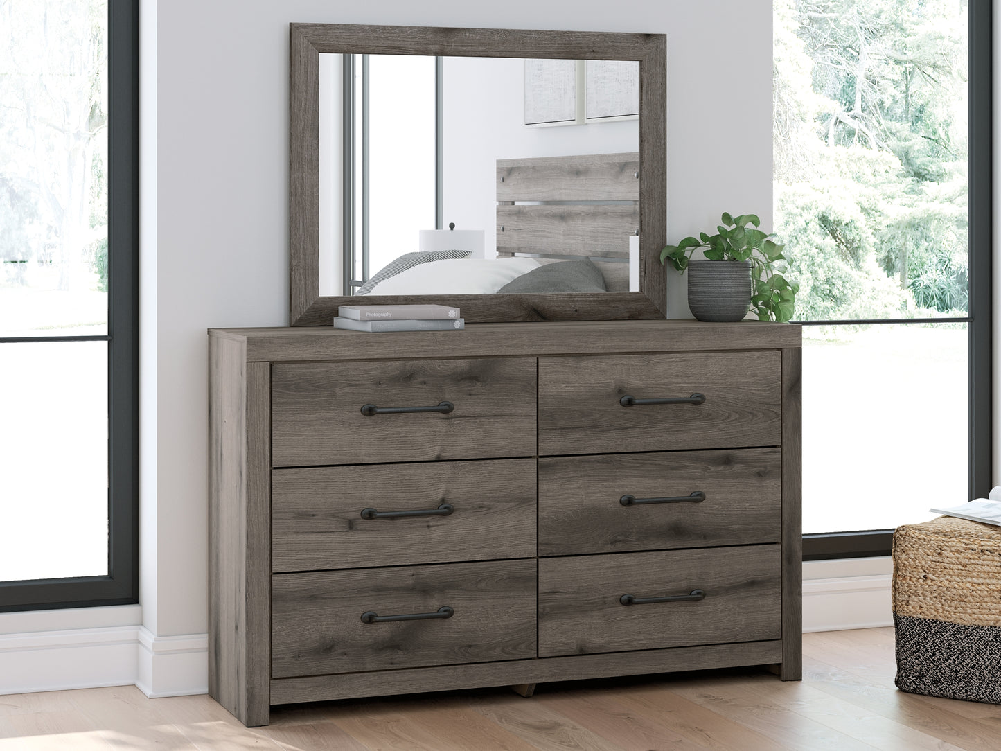 Graystorm Twin Panel Bed, Dresser, Mirror, Chest and Nightstand