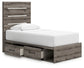 Graystorm Twin Panel Storage Bed, Dresser, Mirror, Chest and Nightstand