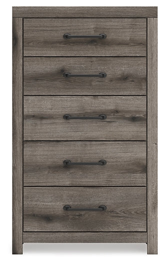 Graystorm King Panel Bed, Dresser, Mirror, Chest and Nightstand