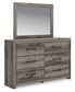Graystorm King Panel Bed, Dresser, Mirror, Chest and Nightstand