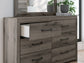 Graystorm King Panel Bed, Dresser, Mirror, Chest and Nightstand