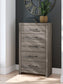 Graystorm King Panel Bed, Dresser, Mirror, Chest and Nightstand