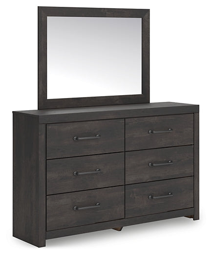 Hollivern Full Panel Bed with Storage, Dresser, Mirror and Nightstand