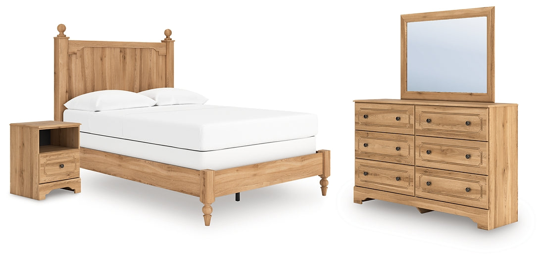 Aleaport Full Panel Bed with Mirrored Dresser and Nightstand
