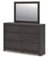 Fraluna King Panel Bed, Dresser, Mirror, Chest and Nightstand
