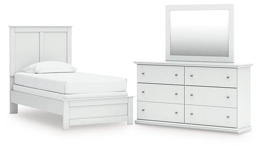 Bostwick Shoals Twin Panel Bed, Dresser and Mirror