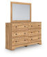 Aleaport Queen Panel Bed with Mirrored Dresser