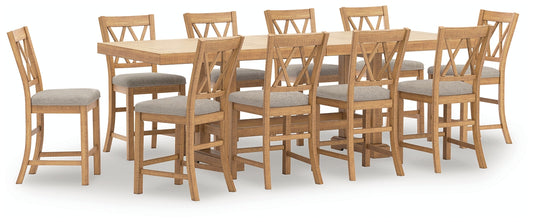 Havonplane Counter Height Dining Table and 10 Barstools