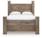 Rusticott Queen Poster Bed with Mirrored Dresser
