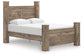Rusticott Queen Poster Bed with Mirrored Dresser
