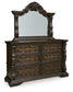 Maylee Queen Canopy Bed, Dresser and Mirror