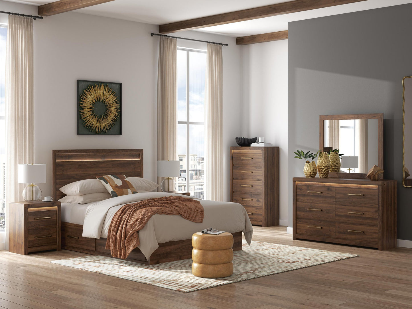 Janfyn Queen Panel Bed with 2 Sided Storage